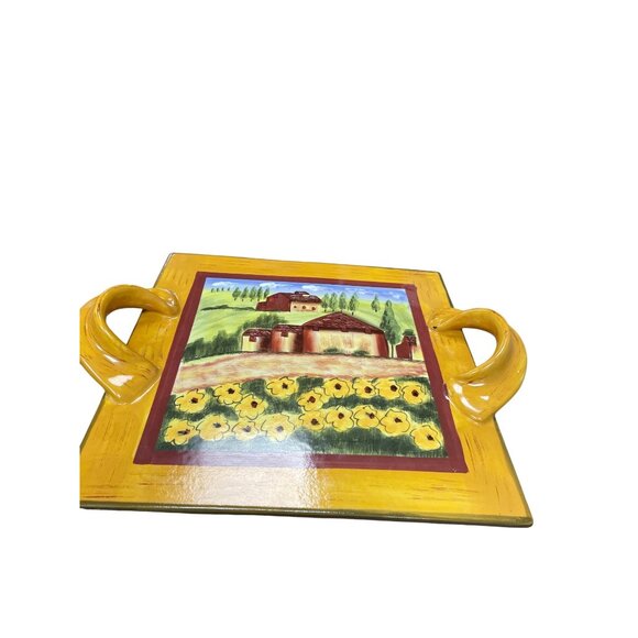 Romancing Provence Tuscan Country handpainted ceramic serve tray SKU 9622 - Picture 11 of 11